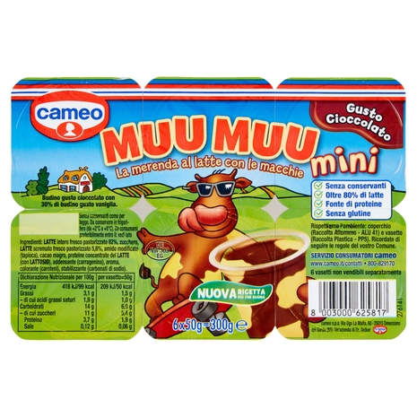 Mini Muu Muu Cioccolato, 6x50 g